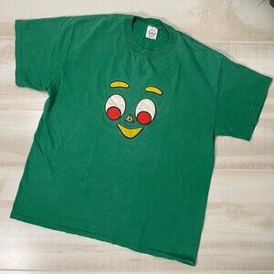 Vintage Gumby Felt Graphic Promo Green T-Shirt Mens Size L